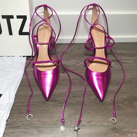 Pink Metallic Pointed Toe Heels - SCHUTZ - Picture 3 of 5